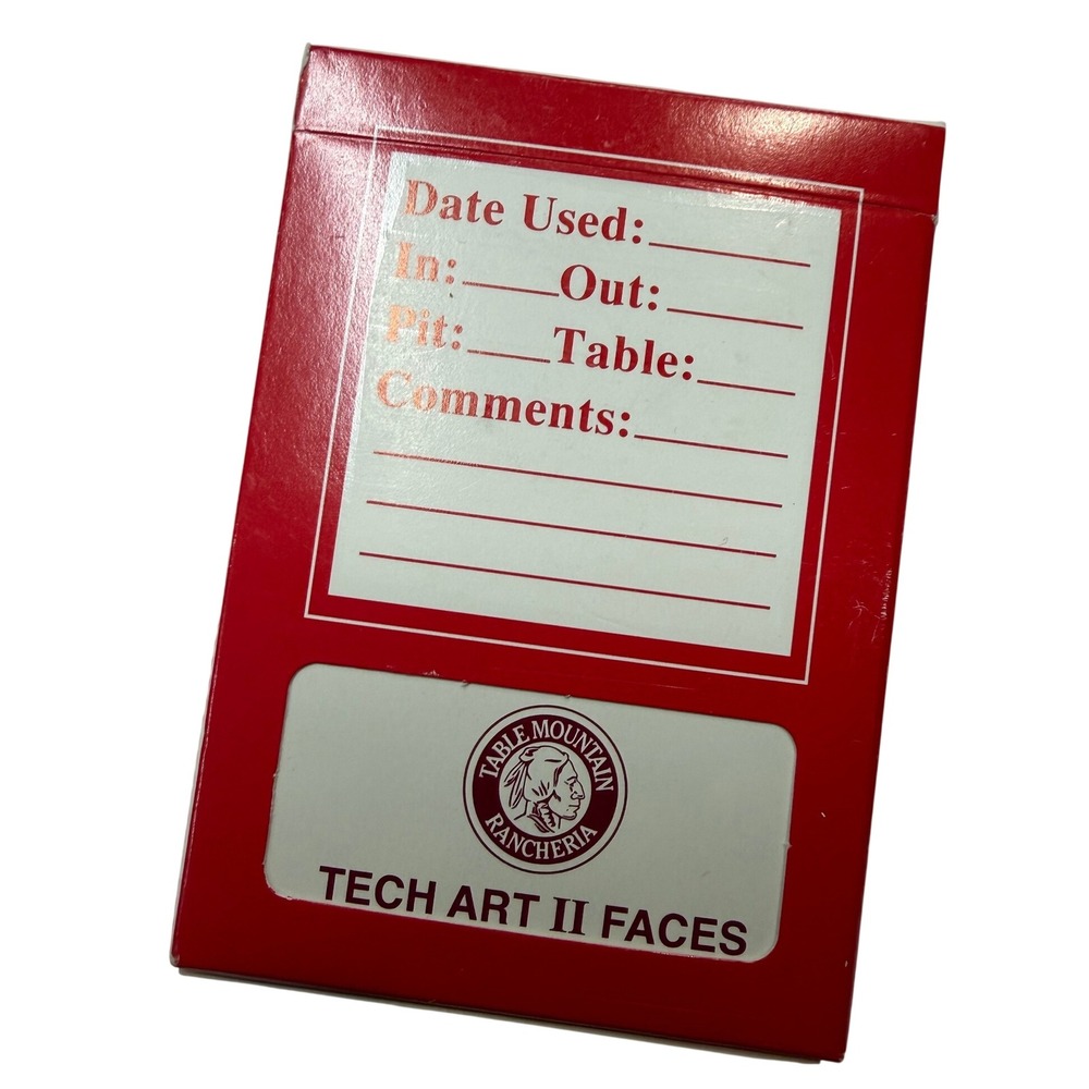 Table Mountain Rancheria Casino Playing Cards Tech Art II Faces Red Deck